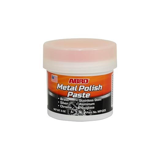 ABRO Metal Polish Paste 5 oz. w/Sponge, Easy to Apply, Long Lasting Metal Polish, Use On Auto Body and All Metal Surfaces