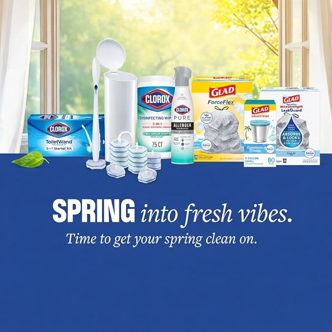 Clorox ToiletWand Toilet Cleaning Kit, ToiletWand, Caddy and 6 Refills, Pack of 6 (Pack May Vary)
