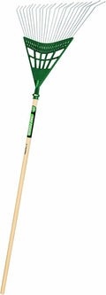Truper 30454 Tru Tough 48-Inch Plastic Steel Leaf Rake, 24-Inch Head, Wood Handle