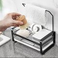 Sponge Holder with rag stick for Kitchen Sink - Rustproof Sink Caddy with Instant Drying Stone, Removable Dish Brush Holder, Stainless Steel Kitchen Caddy for Coutertop Storage Accessories