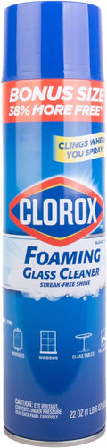 Clorox Foaming Glass Cleaner Aerosol | All Purpose Window And Glass Cleaner Spray | Washes Away Dirt | Streak-Free & No-Drip formula Glass Cleaners for Windows and Mirrors, 22 Oz - 1 Pack
