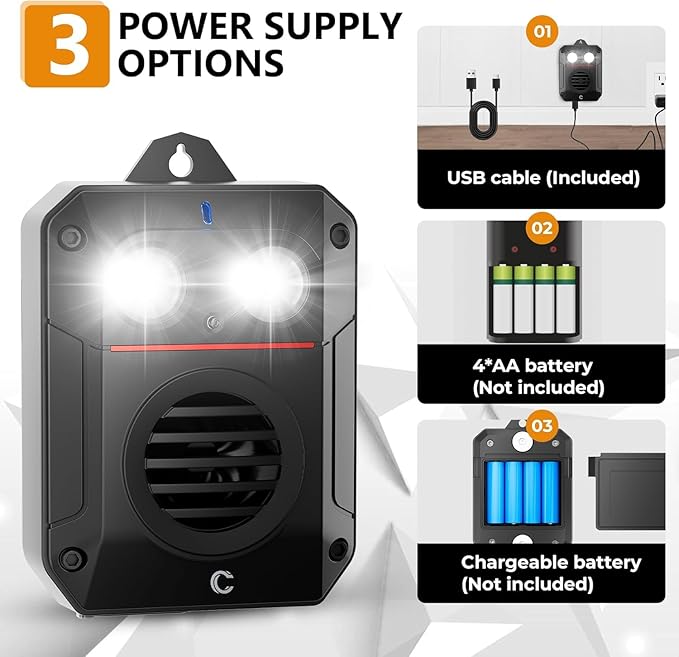 Ultrasonic Mice Repeller for Car Electronic Mice Repeller Squrriel Deterrent Waterproof Under Hood Mouse Control Rat Repeller with Flashing Lights and Magnet for Indoors and Outdoors