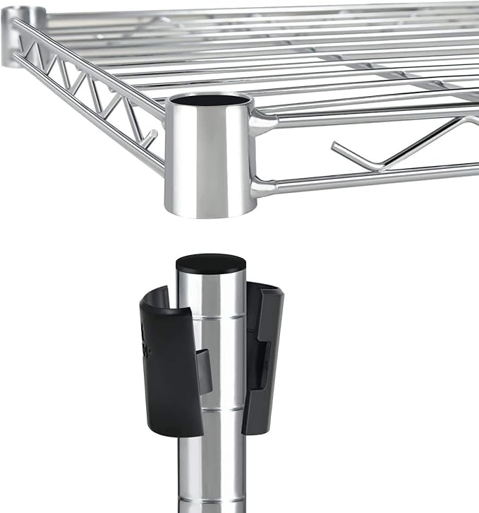 HealSmart Heavy Duty 4-Shelf Storage Shelving Unit, 35.83D x 13.98W x 55.91H Steel Organizer Wire Rack with 1000Lb Capacity, Chrome