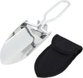 EMVANV Mini Folding Shovel,Foldable Garden Handy with Carrying Pouch Camping Trowel Stainless Steel Outdoor Survival Shovel for Garden and Campsite Use While Hiking, Camping and Outdoor(Silver)