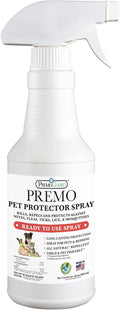 Premo Guard Pet Protector Spray - 16 oz - Kills Mites, Fleas, Ticks, & Mosquitoes - for Dogs, Cats, & Home - Natural Plant Based Oils for Control, Prevention & Treatment - Family Safe