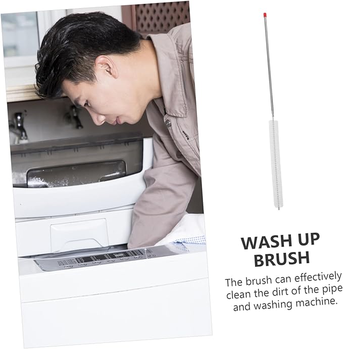 Hemobllo Long Flexible Washing Machine Cleaning Brush Sturdy Nylon Bristles for Deep Cleaning Compatible Top-Load Washers for Household Use