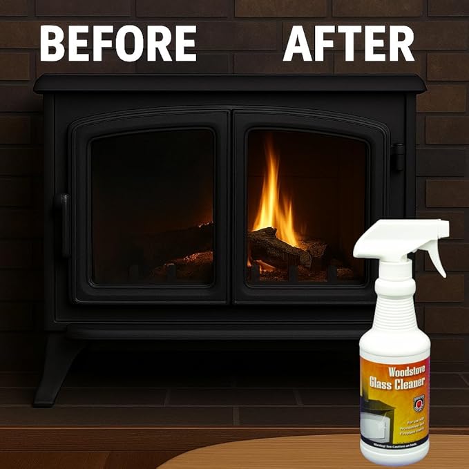 MEECO'S RED DEVIL 701 Wood Stove Glass Cleaner - Removes Creosote, Soot & Smoke from Wood, Pellet, Coal Stoves & Fireplace Inserts (16 fl oz) - Made in the USA