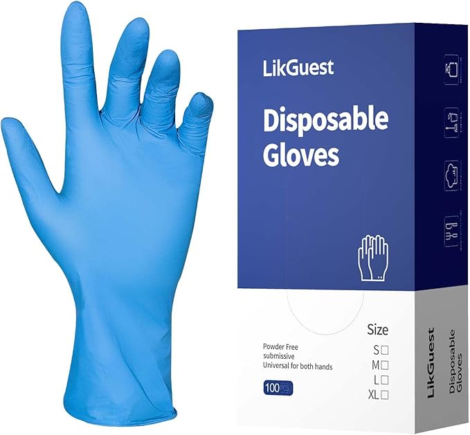 Nitrile Disposable Gloves, Latex-Free & Powder-Free, Ideal for Cleaning, Food Prep and Household Use