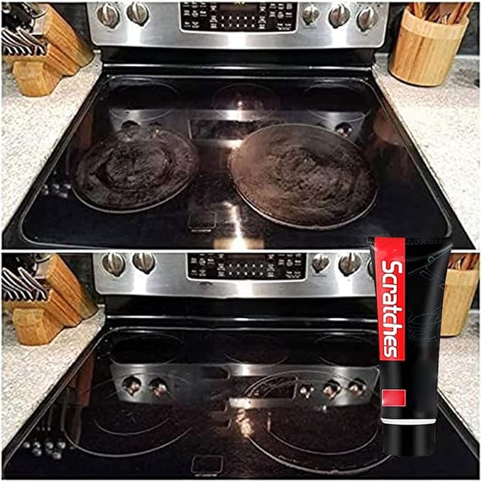 RJDJ Scratch Free Stove Top Scratch Remover, Cooktop Heavy Duty Cleaner And Polish, Glass Ceramic Stove Top Cleaner, Multipurpose Cooktop Cleaner for Household (2PC)