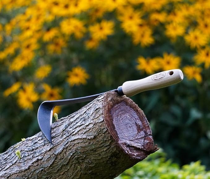 DeWit Tierra Garden Right Hand Japanese Hand Hoe, Handheld Gardening Tool to Remove Grass, Weeds, and More