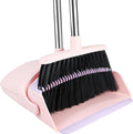 Broom with Dustpan Combo Set, 52-in Adjustable Handles Broom and Dustpan Set with Combo Teeth Easy to Scrape Off Pet Hair, Indoor&Outdoor Sweeping