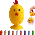 Egg Brush Cleaner, Egg Cleaner Scrubber for Fresh Eggs, Cute Chick Shaped Silicone Egg Washer, Reusable Multipurpose Washing Egg Tool for Fruits and Vegetables(Yellow, 1 Set)