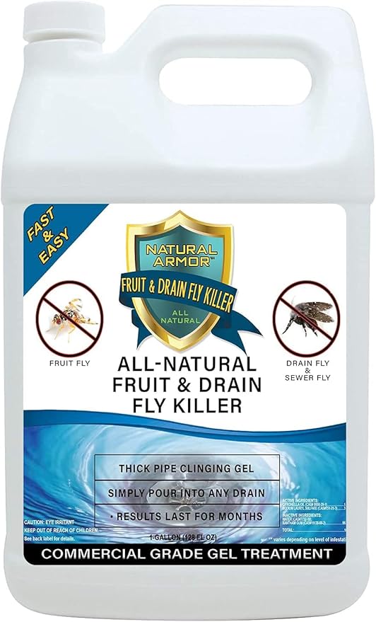 Fruit Fly & Drain Fly Killer - Simple Commercial Drain Gel Treatment - Eliminates Gross Fruit Flies, Drain Flies, Sewer Flies & Gnat Infestations From Any Drain. Fast & Easy - (128 Oz, Case of 4)