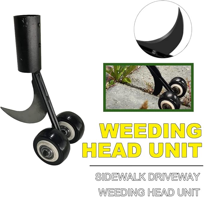 Curved Hook Weed Remover for Garden Patio Backyard Lawn Sidewalk Driveways Weeds Aluminum Alloy Manual Weeder Black