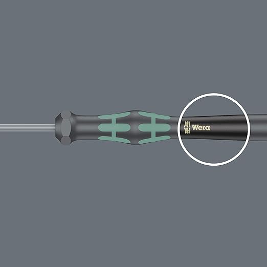 Wera 2052/6 Kraftform Micro Ballhead Hexagon Electronics Screwdriver Set and Rack, 6-Piece
