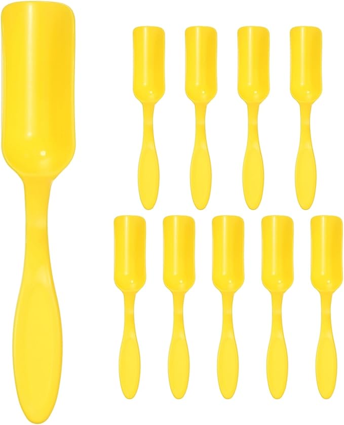10-Pack Mini Gardening Shovel Spoons, Plastic Garden Soil Scoops for Cultivation Digging Transplanting/Flower Planting/Plant Succulent, Colorful Small Gardening Tools [Yellow]
