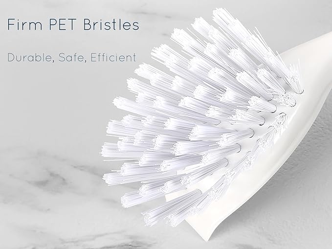 Dish Brush with Handle, Firm Bristles Dish Scrubber for Pots, Pans & Sink Cleaning, 4 Pack