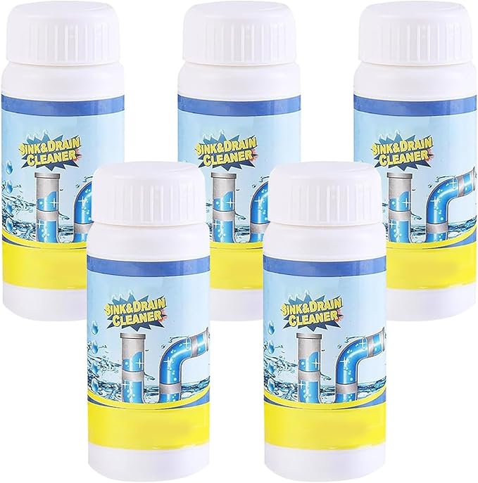 Sink & Drain Cleaner, Drain Cleaner Powder, 3.9 oz Bottle, Sewer Pipe Maintainer for Kitchen, Bathtub, Shower Drains (5Bottles)