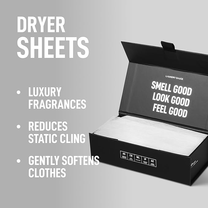 Laundry Sauce - 02 Sets of Luxury Scented Laundry Dryer Sheets Bundle (Australian Sandalwood and Indonesian Patchouli), Premium Dryer Sheets with High-End, Sophisticated Fragrances