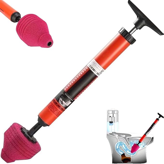 Upgraded High Pressure Toilet Unblock One Shot Toilet Pipe Plunger, 2024 New Toilet Unblock a Shot Kit, Air Drain Clog Remover, Toilet Snake Toilet Unclogger, Air Pump Toilet Plunger (1Pc)