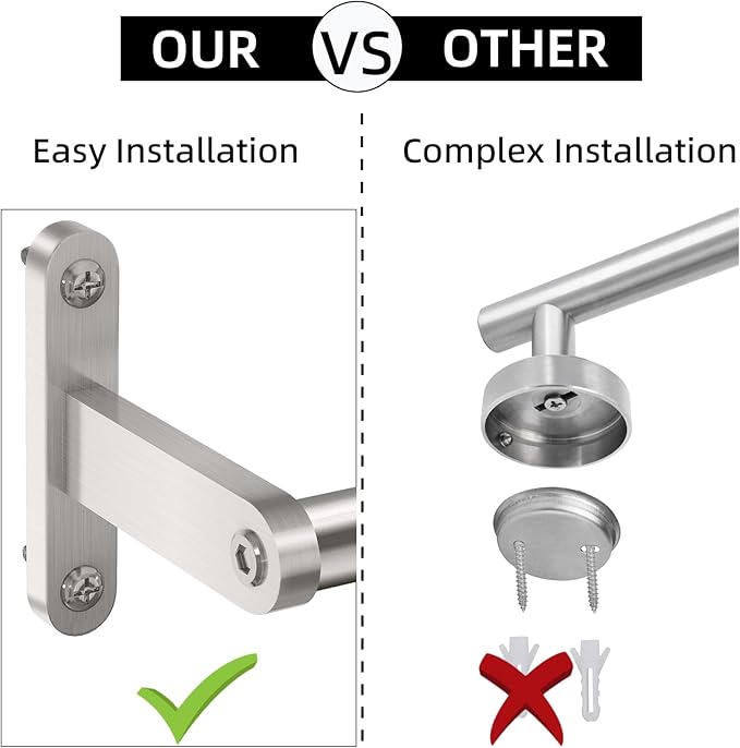 16 Inch Bathroom Towel Bar, KLJKPA Towel Racks for Bathroom Wall Mounted, Stainless Steel Heavy Duty Modern Single Towel Bar Holder, Brushed Nickel