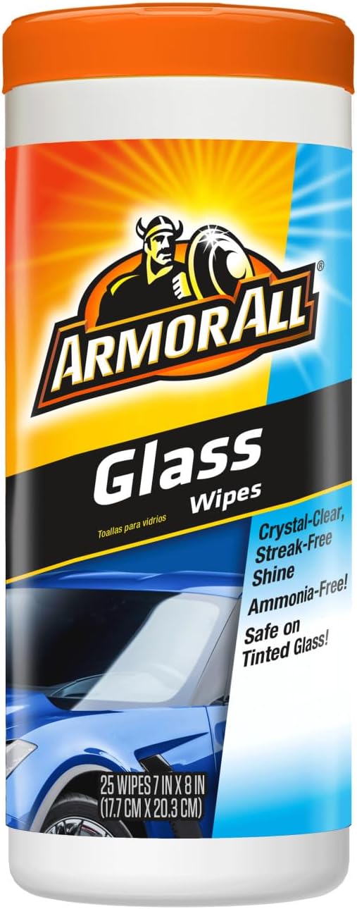 Armor All Glass Cleaner Wipes, 90 Count Canister, Car Window and Screen Cleaning Wipes, Great for Windshields, Phone Screens and More
