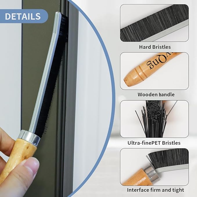 4-Piece Set Crevice Cleaning Brush - Multifunctional Hard Bristle Cleaning Brush for Bathroom, Kitchen, Window, Faucet, Toilet & Grout - Durable Household Cleaning Tools Essentials (Silvery)