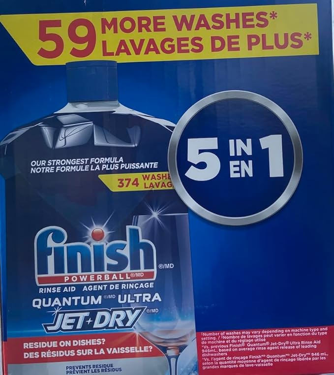 Finish Quantum Ultra Jet Dry Rinse Aid, 374 Washes, 1.12 L