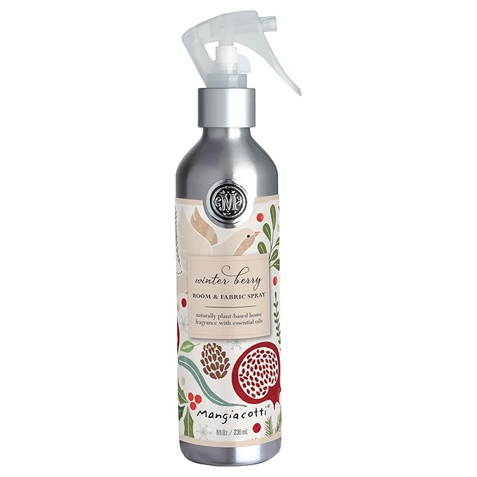 Mangiacotti Room Spritz Fabric Deodorizer Air Freshener Spray | Naturally Plant-Based with Essential Oils Room Fragrance, 8 Ounces, Winter Berry