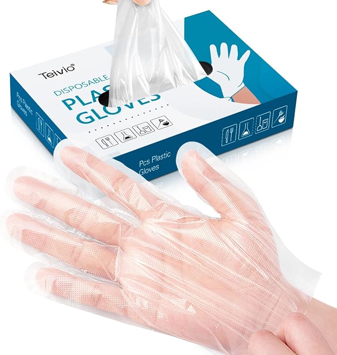Teivio Disposable Gloves, Plastic Gloves for Kitchen Cooking Cleaning Food Handling