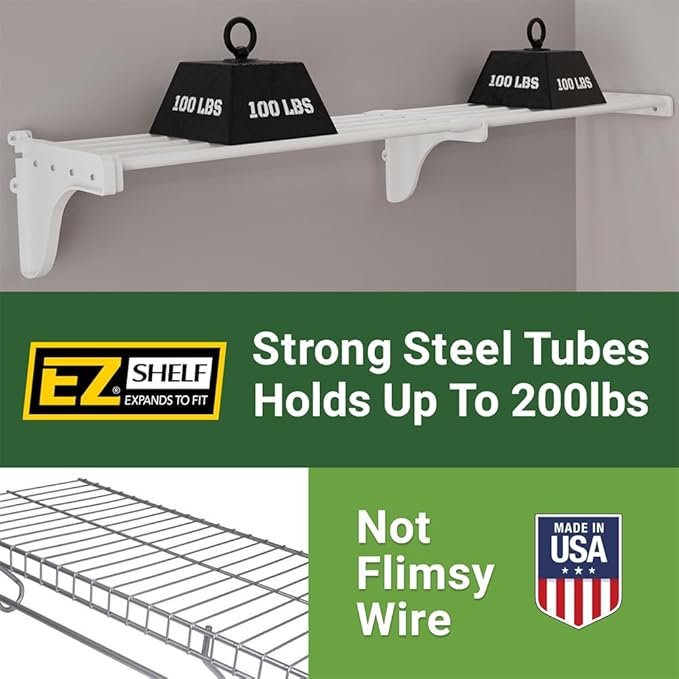 DIY Expandable Closet Shelf (NO Hanging Rod) Easy to Install to 2 Sidewalls