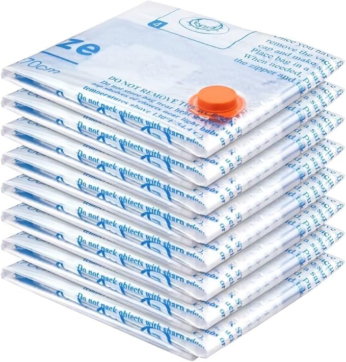 MEIQIHOME Vacuum Storage Bags, Space Saver Sealer Bags,Vacuum seal bags for clothing, Pillows, Comforters, Blankets, Bedding,Travel,8 LARGE