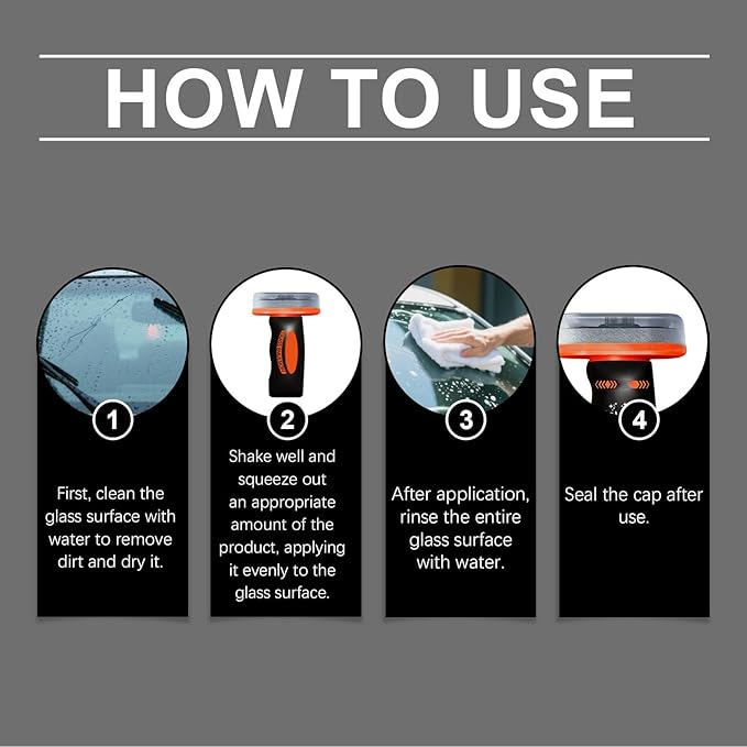 Q4 Glass Guard, 3 Pcs Glass Emulsion Cleaner, Windshield Oil Film Remover, Oil Film Cleaning Brush For Car Windows (2pcs)