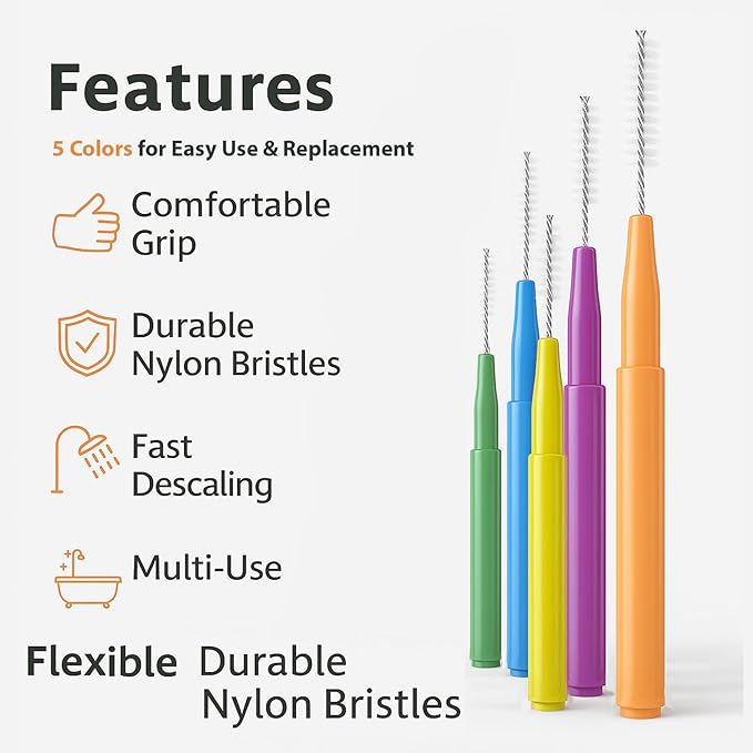 Shower Head Cleaning Brushes, 35 PCS Multi-Size Nozzle Cleaner Tool with Storage Case, Shower Head Cleaner Picks for Unclogging Small Holes, Bathroom, Faucets & Spray Nozzles(Multi Color)