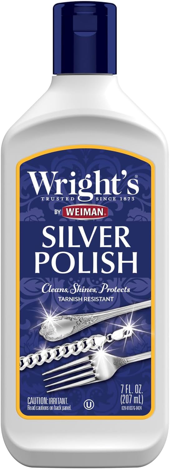 Wright's Silver Cleaner and Polish - 7 Ounce - Ammonia Free - Use on Silver, Jewelry, Antique Silver, Gold, Brass, Copper and Aluminum