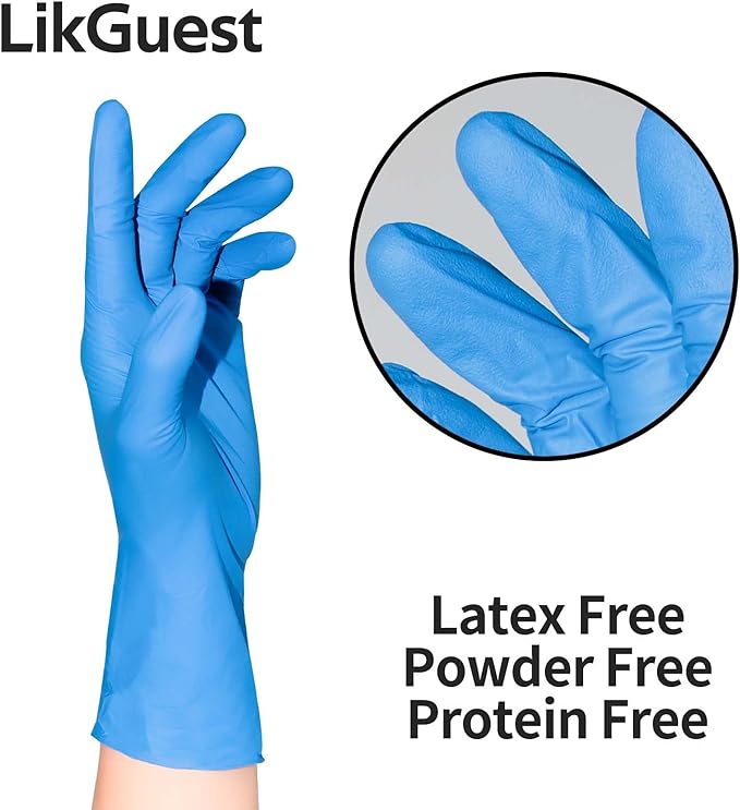 Nitrile Disposable Gloves, Latex-Free & Powder-Free, Ideal for Cleaning, Food Prep and Household Use