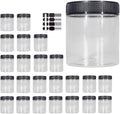 8oz Plastic Jars With Lids, Airtight Container for Food Storage, Clear Plastic Jars Ideal For Dry Food, Peanut Butter, Honey Jam,Cosmetics, Cream, Bathroom and Storage(set of24)