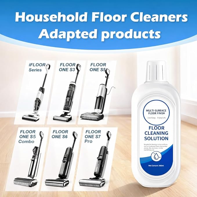 Mop Soap Floor Cleaning Solution Compatible With Tineco, Deep Cleans for Multiple Hard Floors, Suitable With All Robot Vacuums with Mopping and Cordless Wet/Dry Vacuum Mop Cleaner (2 Bottle)
