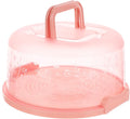 Amosfun 9.84 Inch Portable Cake Carrier with Handle Buckle Seal Round Cake Box Container Lightweight Cupcake Holder Tray for Dessert Transport