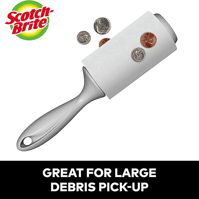Scotch-Brite 50% Stickier Auto Lint Roller 4 Rollers 48 Sheets Per Roller (192 Sheets Total)