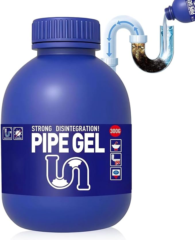 Pipe Gel, Pipe Drain Cleaner 10.6OZ, Professional Drain Opener for Kitchen Sink, Pipe Dredging Cleaner for Kitchen Sinks, Shower Drains, Tubs