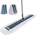 Commercial Mop,Masthome 42" Heavy Duty Dust Mop with Stainless Steel Handle,Large Industrial Mops for Floor Cleaning with 1 Cotton & 1 Microfiber Pad,Wet & Dry Large Mops for Home,Garage,School,Mall