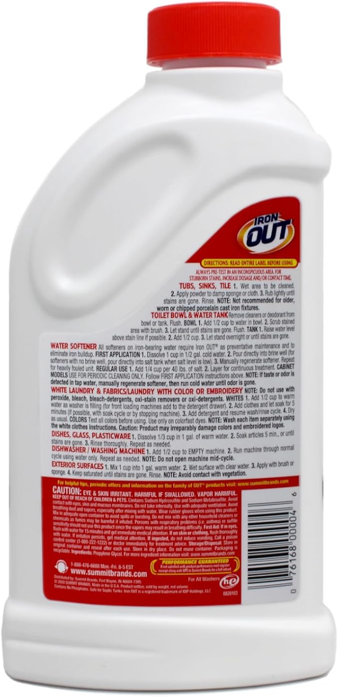Iron OUT IO30N Rust Stain Remover Powder, 1 lb 12 oz Bottle, 2 Count