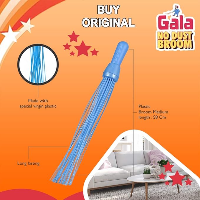 Gala Plastic Medium Floor Broom (Assorted Colors)
