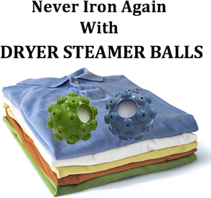 Dryer Steamer Balls Releases Steam to Create A Smooth Look to Any Laundry and Soften Clothes Set of Two