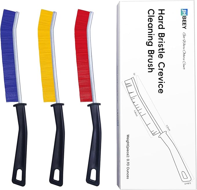 Crevice Cleaning Brush, 3Pcs Hard Bristle Crevice Cleaning Brushes for Household Use, Gap Cleaning Brush, Crevice Brush to Scrub and Clean, Toilet Cleaner Brush, Grout Cleaner Brush
