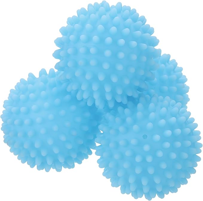 uxcell 4pcs Reusable Laundry Dryer Balls Vinyl Drying Balls for Reduce Wrinkles Static Fabric Softener Reduce Drying Time Save on Energy, Sky Blue