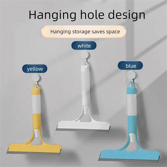 Shower Squeegee for Glass Doors All-Purpose Window Squeegee for Tile Shower Walls Mirror Bathroom Car Window Cleaning (Blue)