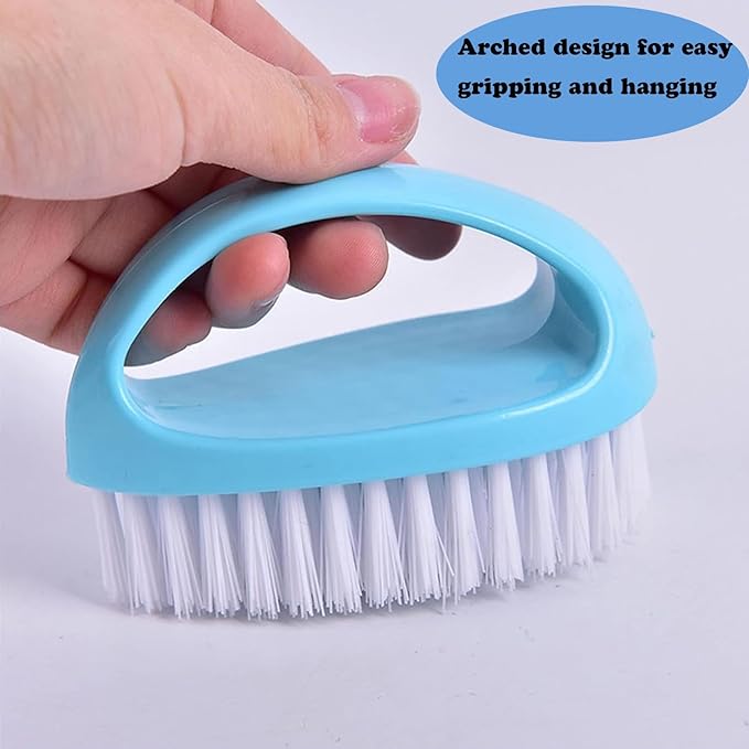 2 Pack Scrubbing Brushes for Cleaning, Heavy Duty Scrub Brush Nylon Stiff Bristles,Scrubber Cleaner Brush for Bathroom,Showe,Sink,Kitchen,Bathtub,Floor,Multi-Purpose Cleaning Brush (Green+Blue)