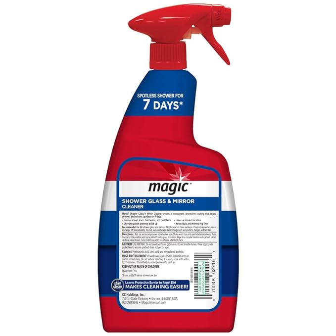 Magic Shower Glass & Mirror Cleaner, 28 Fluid Ounce (Packaging May Vary)